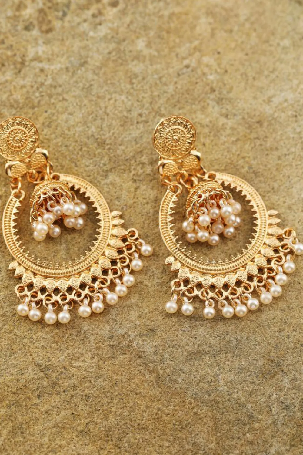 Best Dear-Lover Boho Pearl Tasseled Plated Alloy Dangle Earrings Gold
