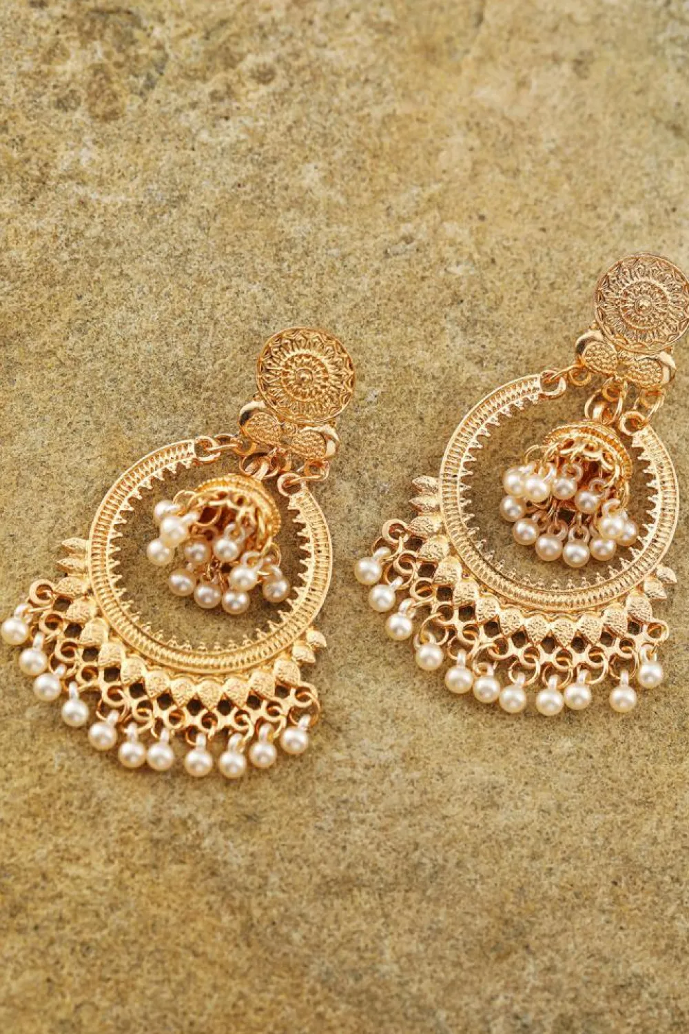 Best Dear-Lover Boho Pearl Tasseled Plated Alloy Dangle Earrings Gold
