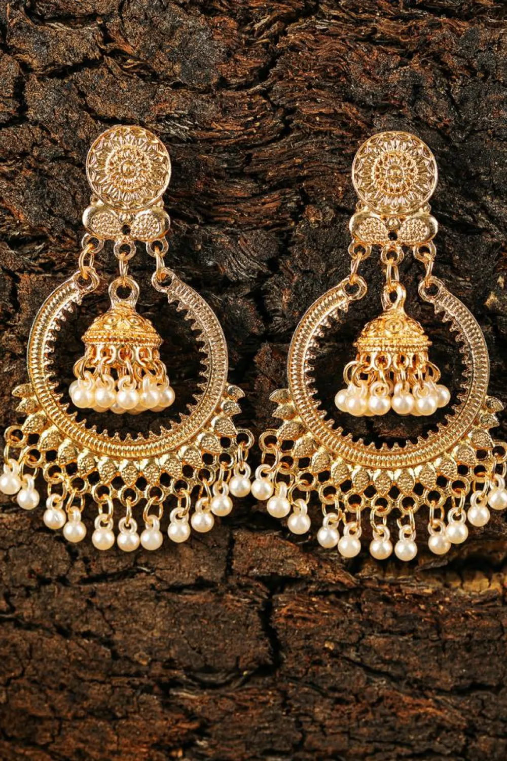 Best Dear-Lover Boho Pearl Tasseled Plated Alloy Dangle Earrings Gold