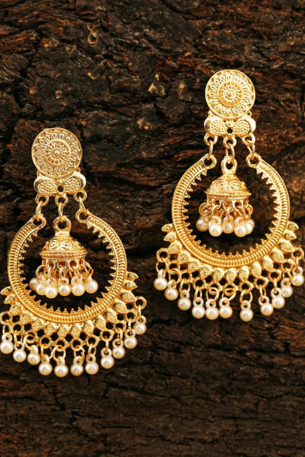 Best Dear-Lover Boho Pearl Tasseled Plated Alloy Dangle Earrings Gold