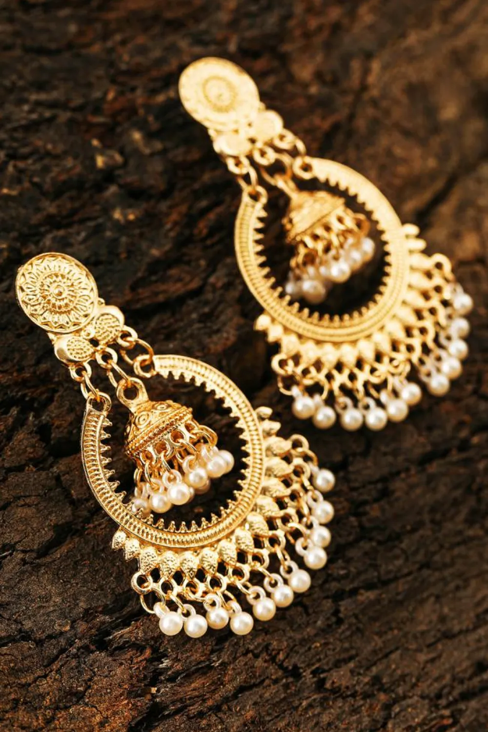 Best Dear-Lover Boho Pearl Tasseled Plated Alloy Dangle Earrings Gold