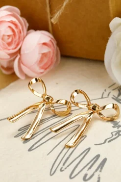 Best Dear-Lover Bow Knot Plated Alloy Stud Earrings Gold