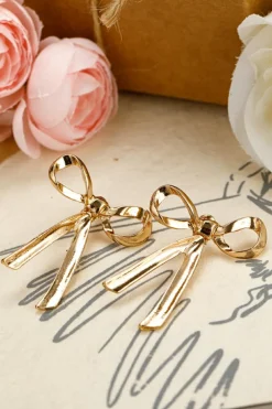 Best Dear-Lover Bow Knot Plated Alloy Stud Earrings Gold