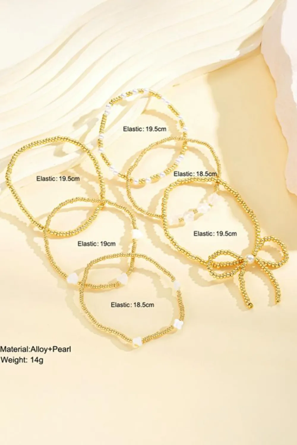 Outlet Dear-Lover Bow Knot Star Heart Beaded Multi Layer Bracelet Gold