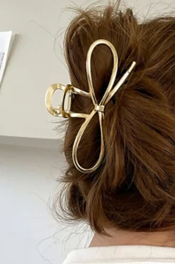 Discount Dear-Lover Bowknot Shape Claw Clip Gold