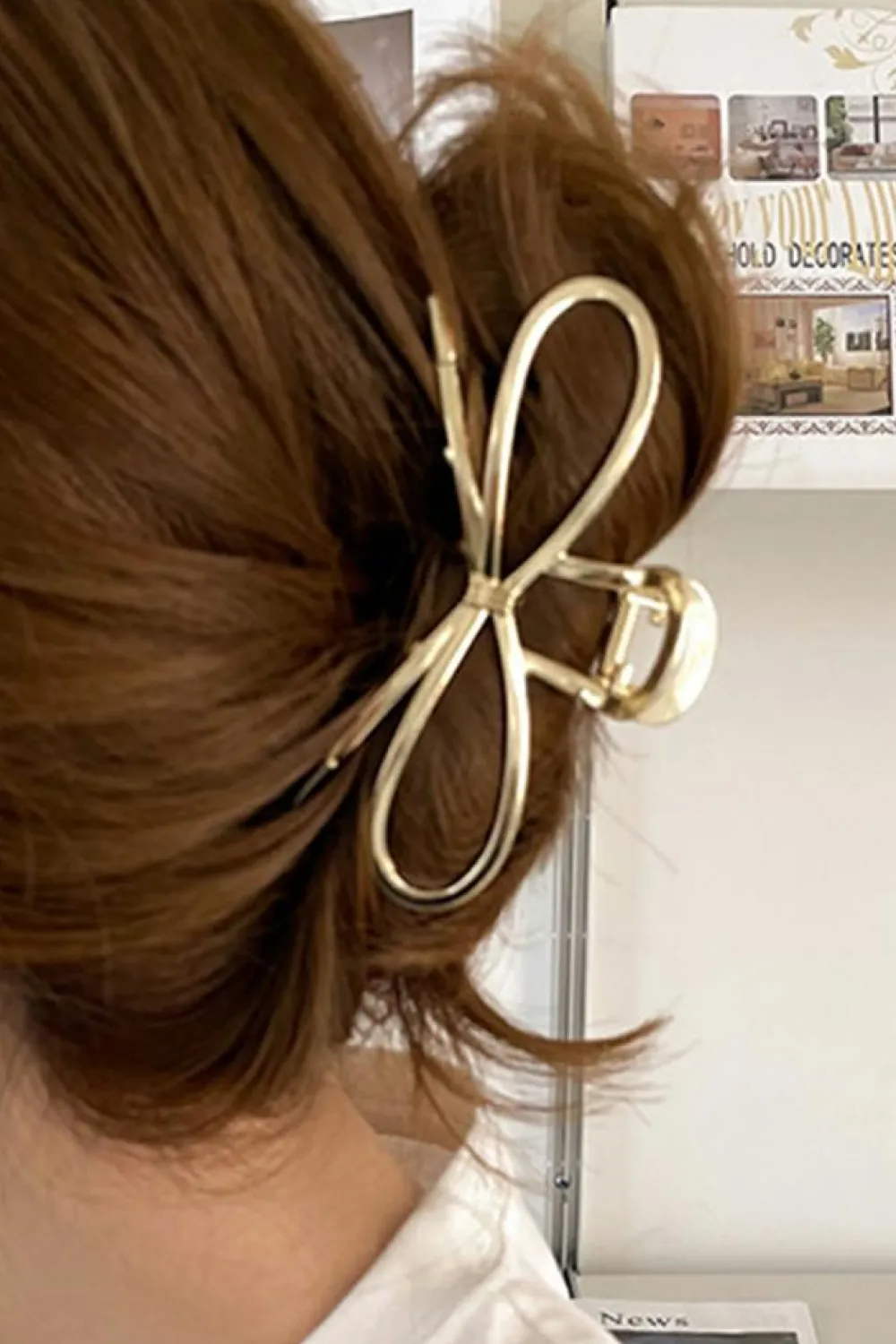 Discount Dear-Lover Bowknot Shape Claw Clip Gold