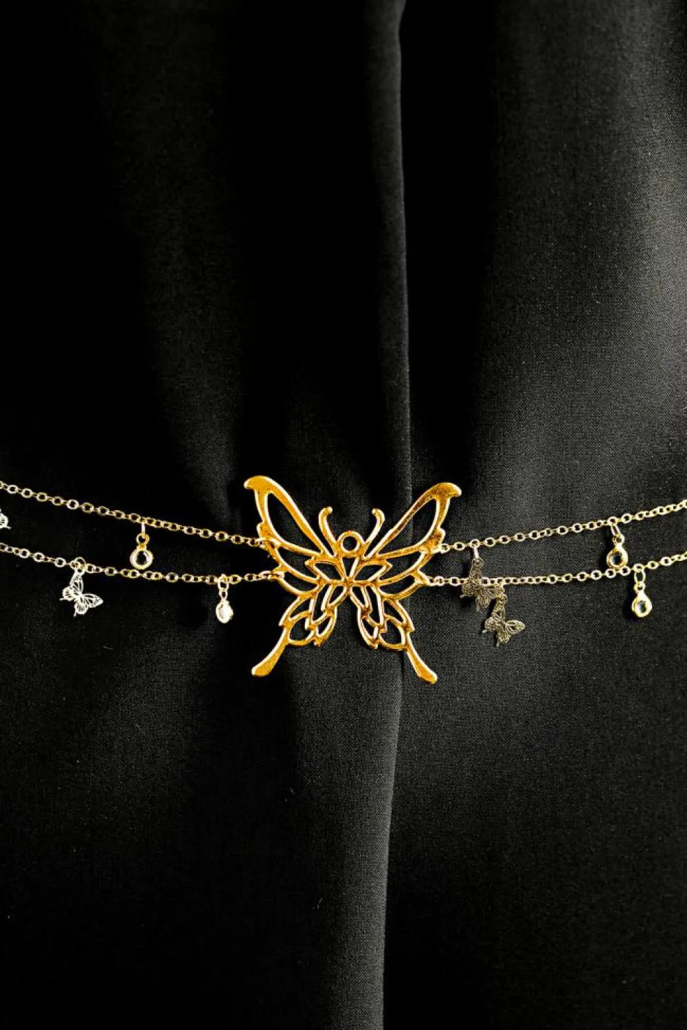 Outlet Dear-Lover Butterfly Decor Tassel Plate Alloy Layered Waist Chain Gold
