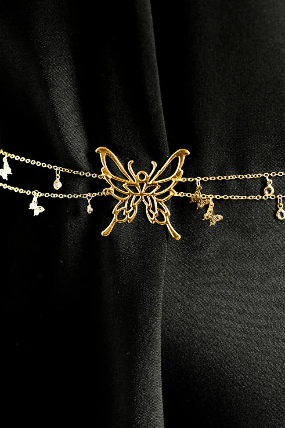 Outlet Dear-Lover Butterfly Decor Tassel Plate Alloy Layered Waist Chain Gold