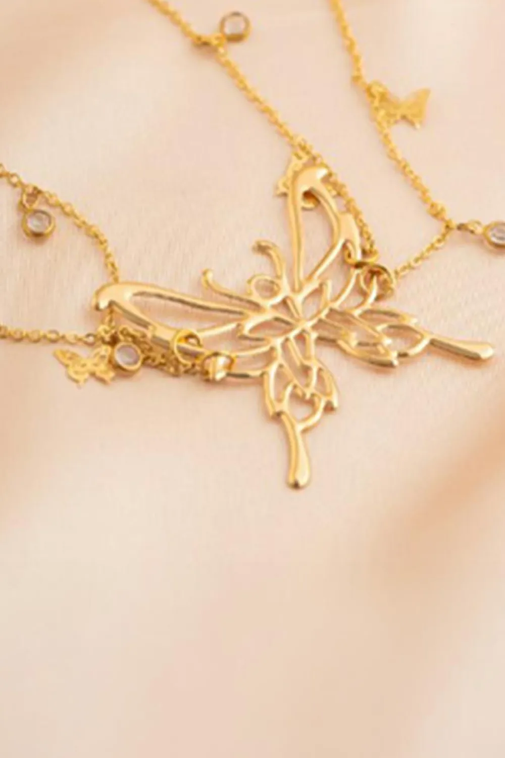 Outlet Dear-Lover Butterfly Decor Tassel Plate Alloy Layered Waist Chain Gold