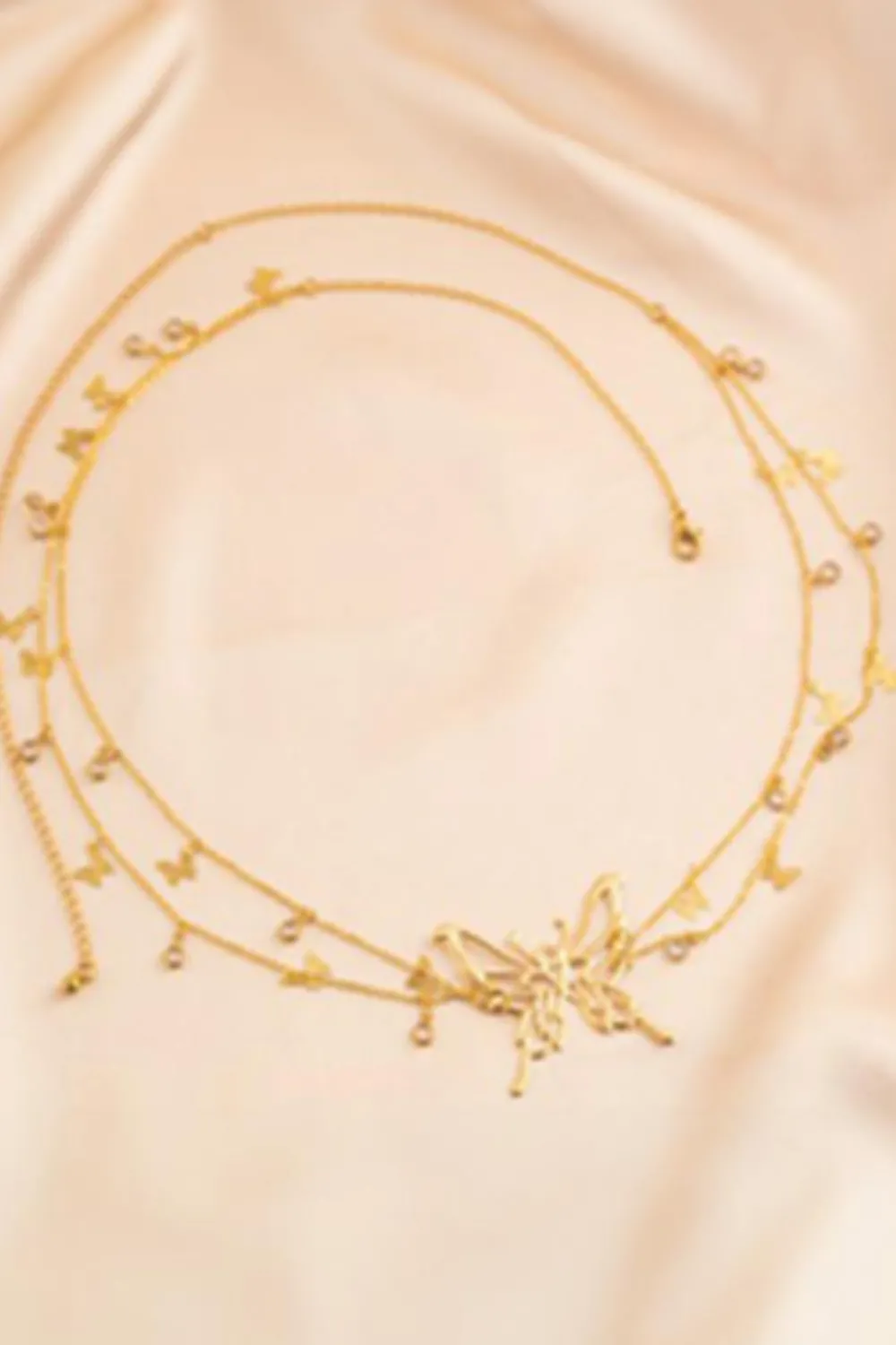 Outlet Dear-Lover Butterfly Decor Tassel Plate Alloy Layered Waist Chain Gold