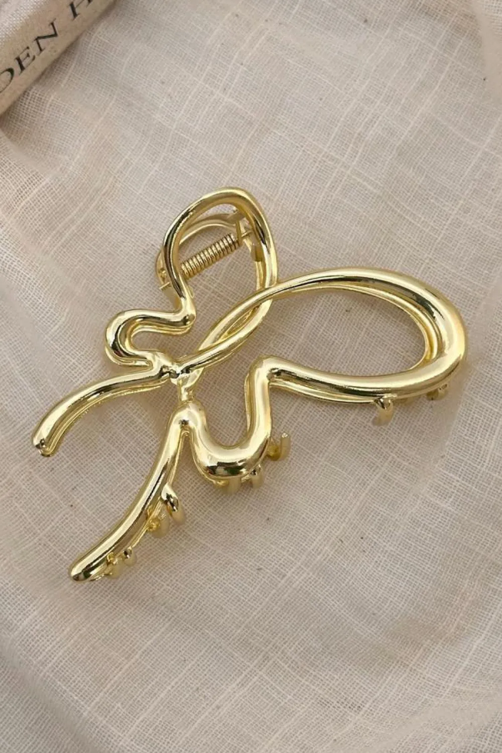 Fashion Dear-Lover Butterfly Shape Alloy Large Hair Claw Clip Gold