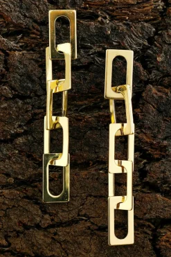 Best Dear-Lover Chain Connect Alloy Dangle Earrings Gold