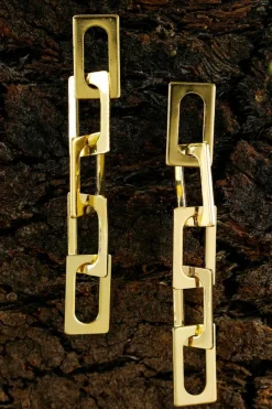 Best Dear-Lover Chain Connect Alloy Dangle Earrings Gold