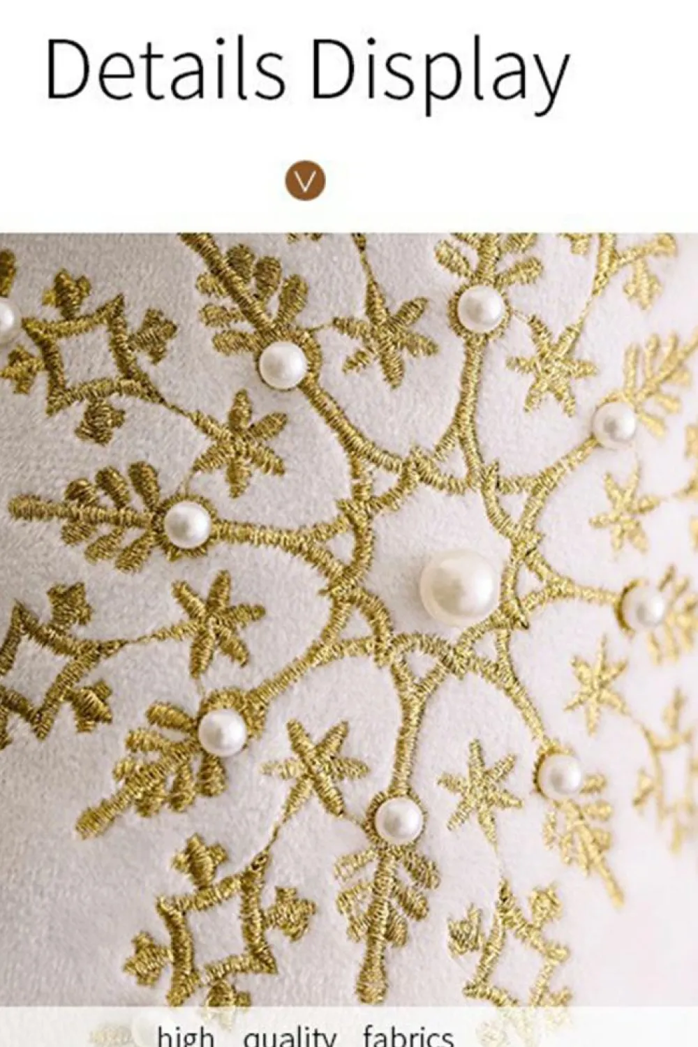 Sale Dear-Lover Christmas Beaded Embroidered Snowflakes Gift Hanging Stocking Gold