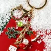 Clearance Dear-Lover Christmas Santa Claus & Snowflake Charm Keychain Gold