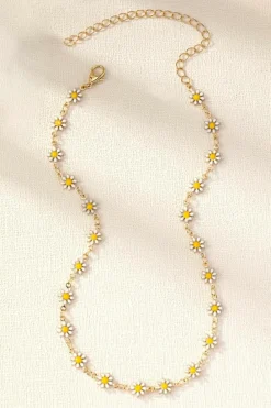 Fashion Dear-Lover Daisy Adjustable Chain Choker Necklace Gold
