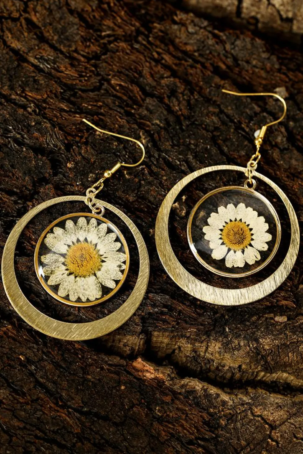New Dear-Lover Daisy Disc Dangle Hook Earrings Gold