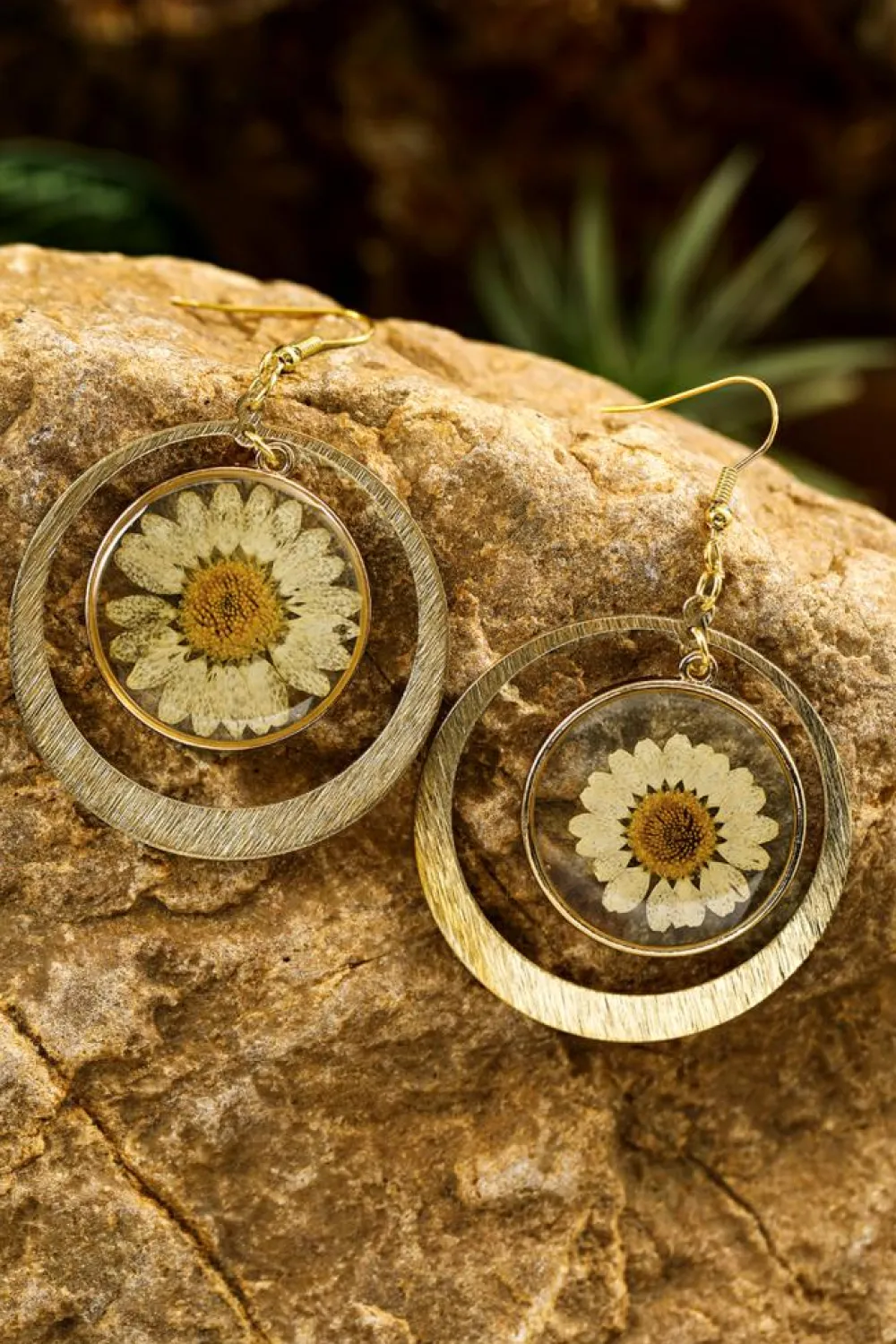 New Dear-Lover Daisy Disc Dangle Hook Earrings Gold