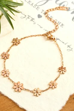 Best Dear-Lover Daisy Plated Alloy Adjustable Bracelet Gold
