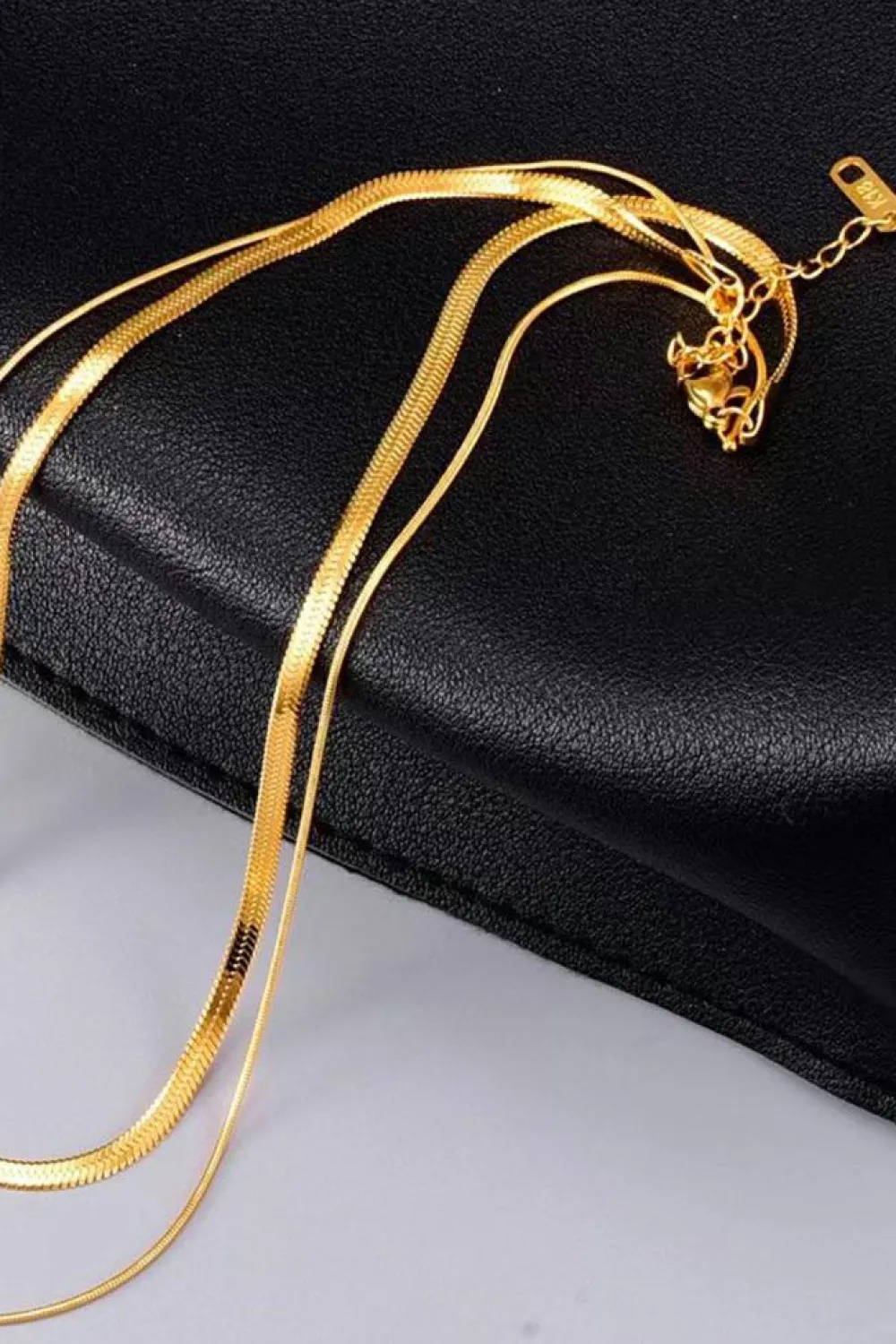 Discount Dear-Lover Double Layer Clavicle Snake Chain Necklace Gold