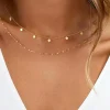 Online Dear-Lover Double-Layered Skinny Plated Alloy Necklace Gold