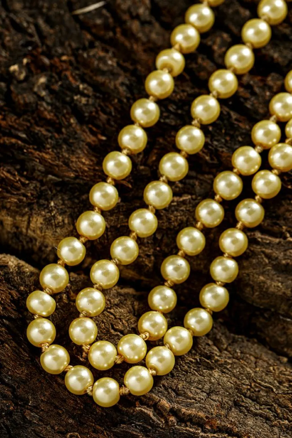 Fashion Dear-Lover Faux Pearl Beaded Layered Necklace Gold