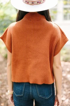 Fashion Dear-Lover Patch Pocket Ribbed Knit Short Sleeve Sweater Gold Flame