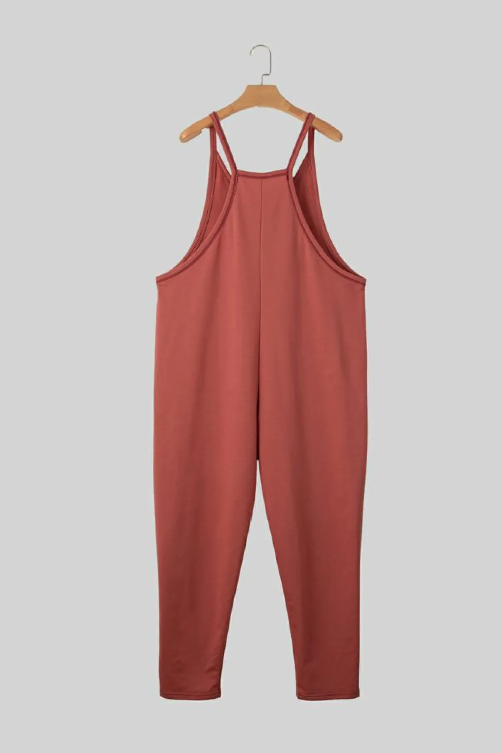 Clearance Dear-Lover Side Pockets Harem Pants Sleeveless V Neck Jumpsuit Gold Flame
