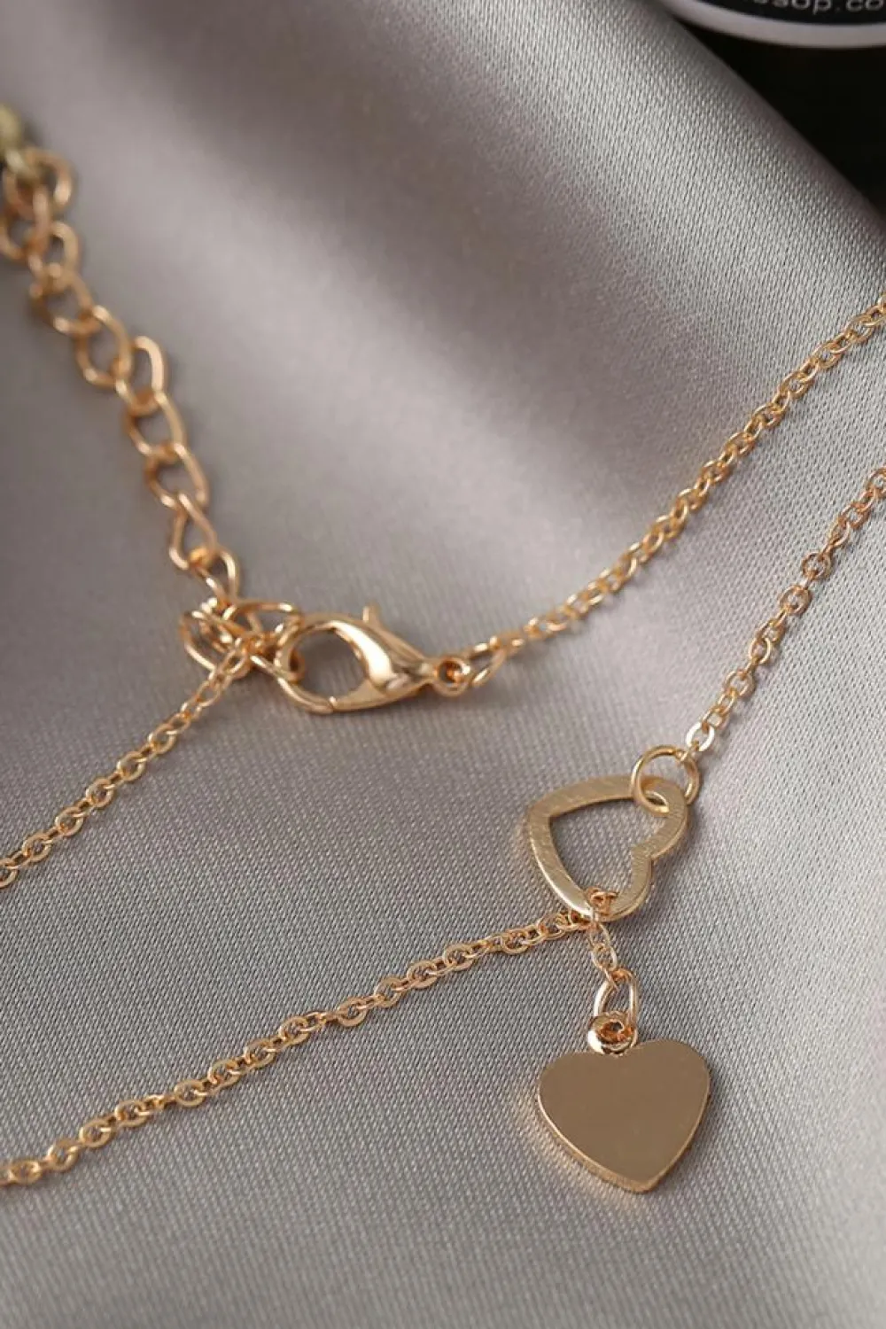 Online Dear-Lover Heart Shape Hollow Lariat Necklace Gold