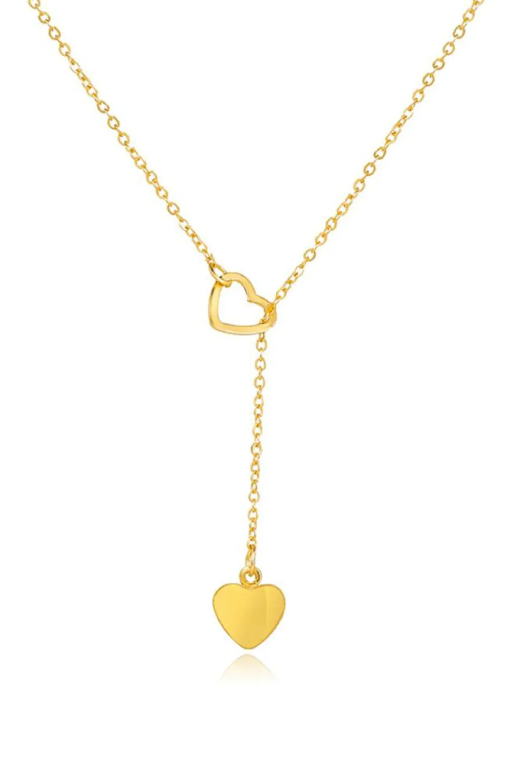 Online Dear-Lover Heart Shape Hollow Lariat Necklace Gold