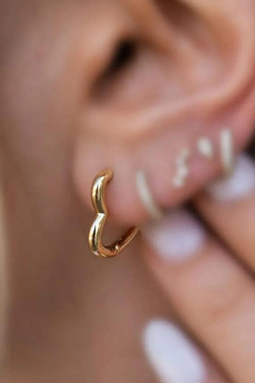 Hot Dear-Lover Heart Shape Plated Alloy Hook Earrings Gold
