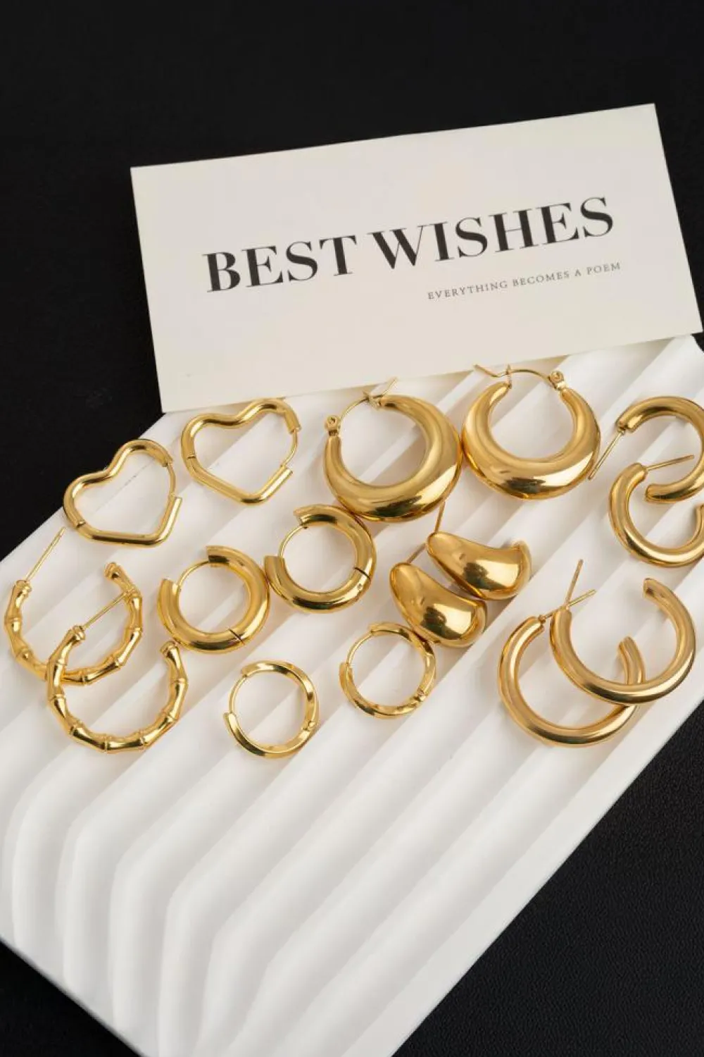 Hot Dear-Lover Heart Shape Plated Alloy Hook Earrings Gold