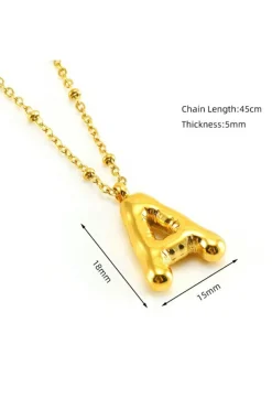 Outlet Dear-Lover Letter A Pendant Chain Necklace Gold