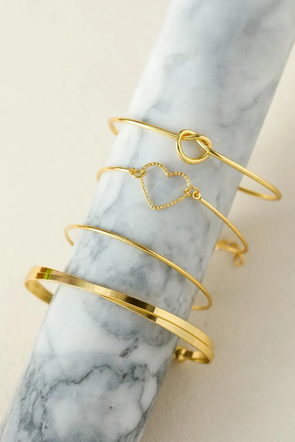 Online Dear-Lover Love Geometric Cross Plated Bracelet 4-piece Set Gold