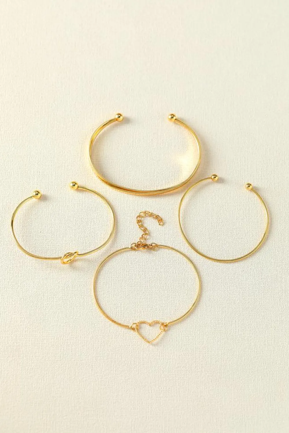 Online Dear-Lover Love Geometric Cross Plated Bracelet 4-piece Set Gold