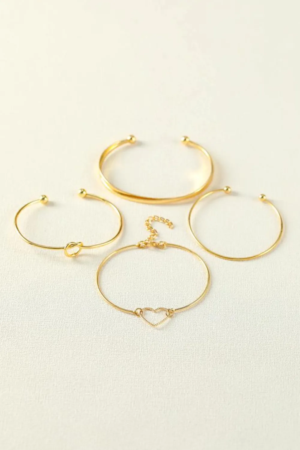 Online Dear-Lover Love Geometric Cross Plated Bracelet 4-piece Set Gold