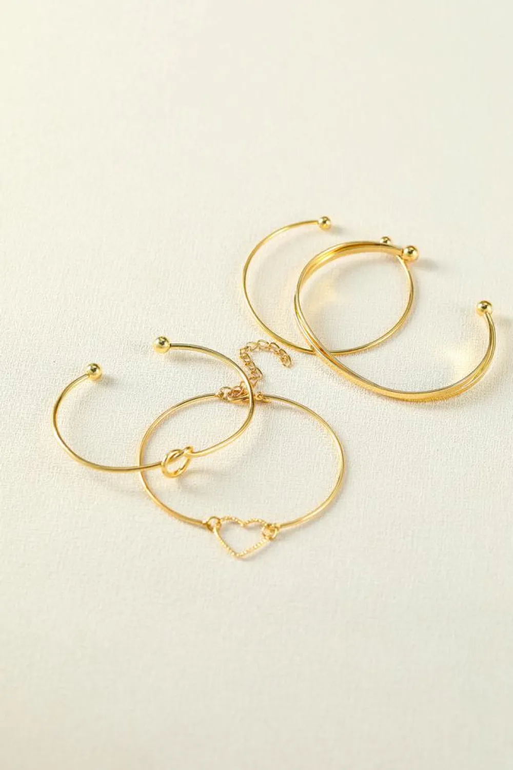 Online Dear-Lover Love Geometric Cross Plated Bracelet 4-piece Set Gold