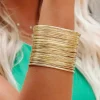 Best Dear-Lover Luxury Heavy Metal High Quality Open Wire Bracelet Gold