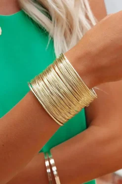Best Dear-Lover Luxury Heavy Metal High Quality Open Wire Bracelet Gold