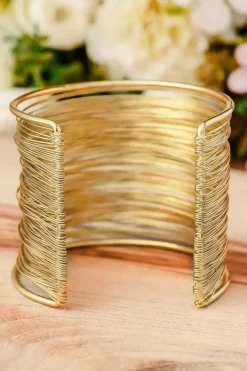 Best Dear-Lover Luxury Heavy Metal High Quality Open Wire Bracelet Gold