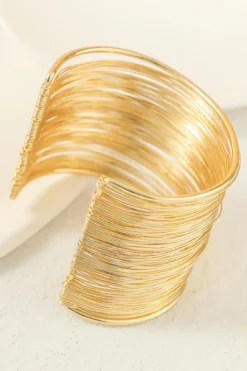Best Dear-Lover Luxury Heavy Metal High Quality Open Wire Bracelet Gold