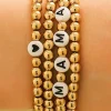 Best Dear-Lover MAMA Heart Bead 4Pcs Bracelets Set Gold