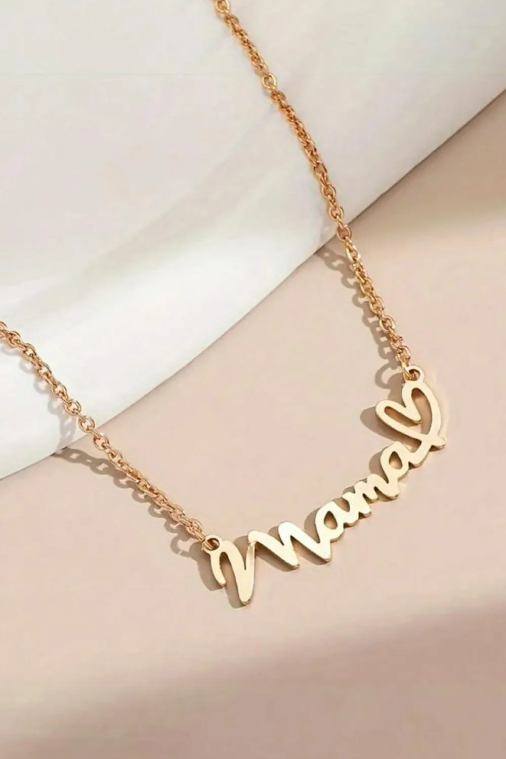 New Dear-Lover mama Heart Pendant Chain Necklace Gold
