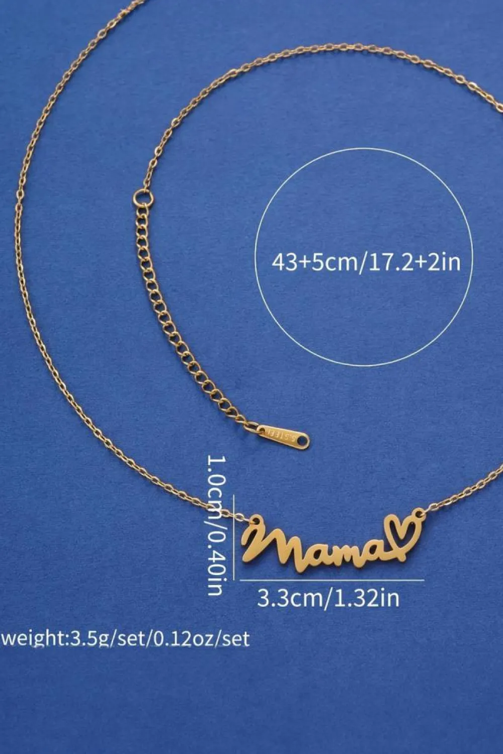New Dear-Lover mama Heart Pendant Chain Necklace Gold