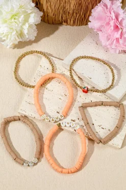 New Dear-Lover Mama Love Heart Beaded Multi Layer Bracelet Gold