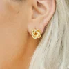 Fashion Dear-Lover Minimalism Knotted Plated Stud Earrings Gold