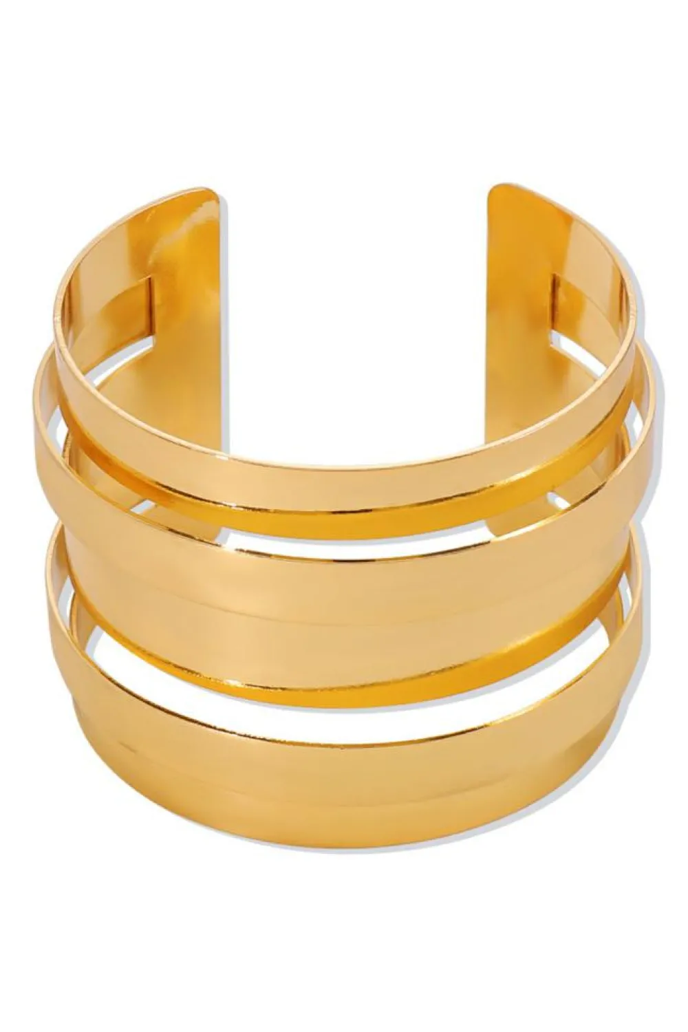 Best Dear-Lover Minimalist Multi Layered Opening Alloy Bangle Gold
