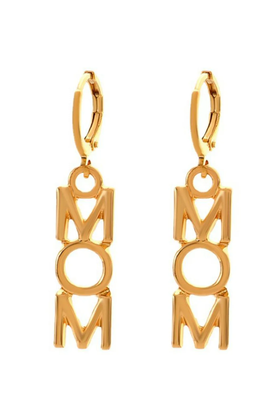 Best Dear-Lover MOM Letter Pendant Alloy Earrings Gold