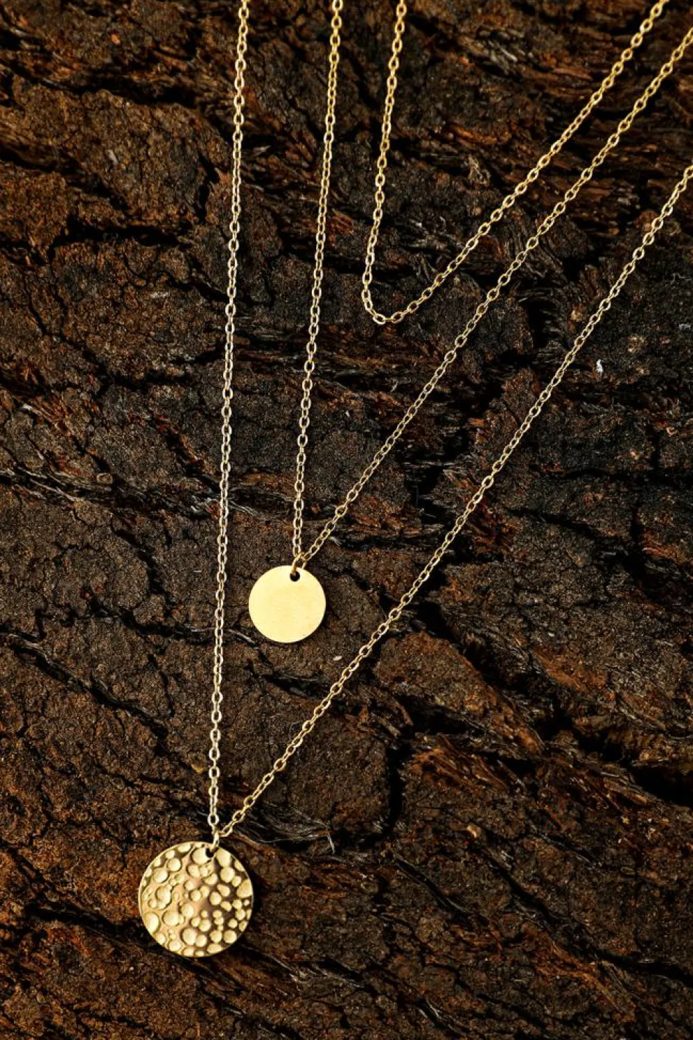 New Dear-Lover Multi Layer Disc Pendant Alloy Necklace Gold