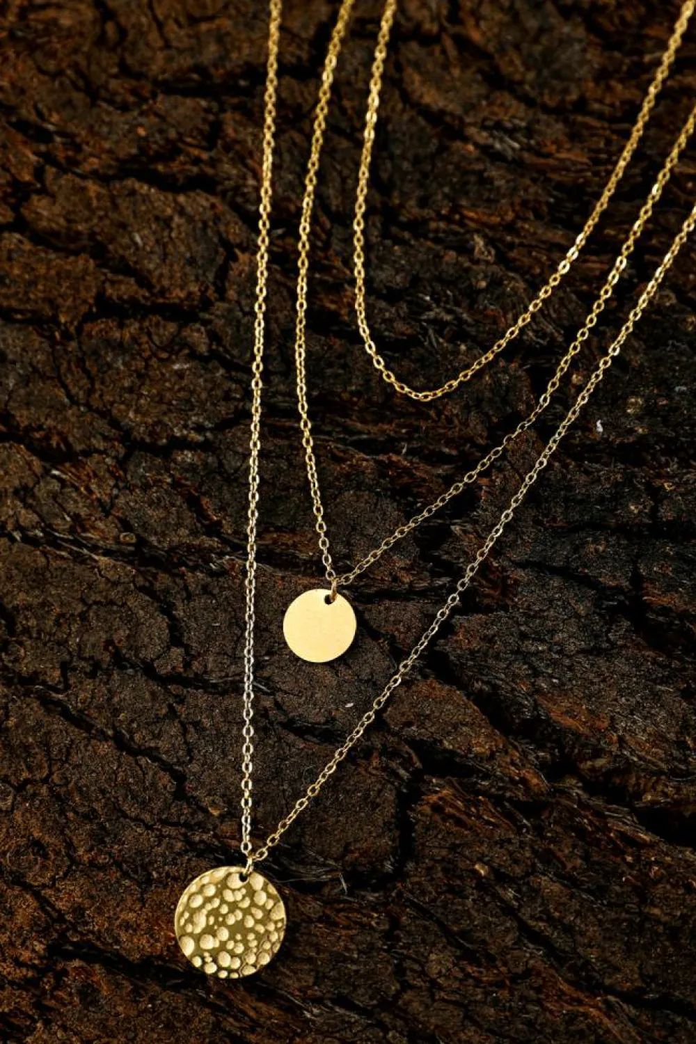 New Dear-Lover Multi Layer Disc Pendant Alloy Necklace Gold